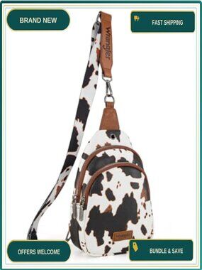 Cow Print Crossbody Sling Bag Fanny Pack Chest Purse Backpack
